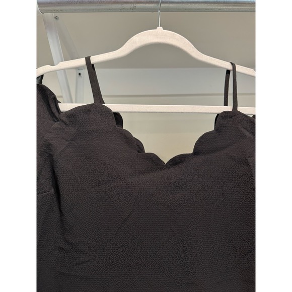 Monteau Los Angeles Scalloped Cold-Shoulder Blouse Black‎ Size Large - Picture 3 of 7